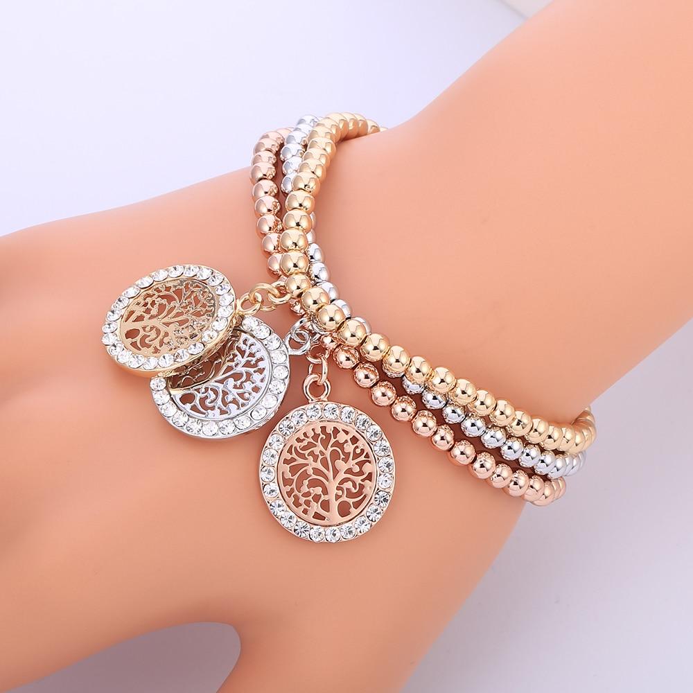 New Modern Owl Animal Amazing Luxury Tree of Life Pendant Fashionable Elastic Amazing Bracelets For Women