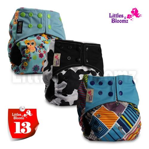 Modern Luxury Printed Washable Real Cloth Pocket Nappy,3 nappies/diapers Set For Girls and Boys Baby In Elegant Style