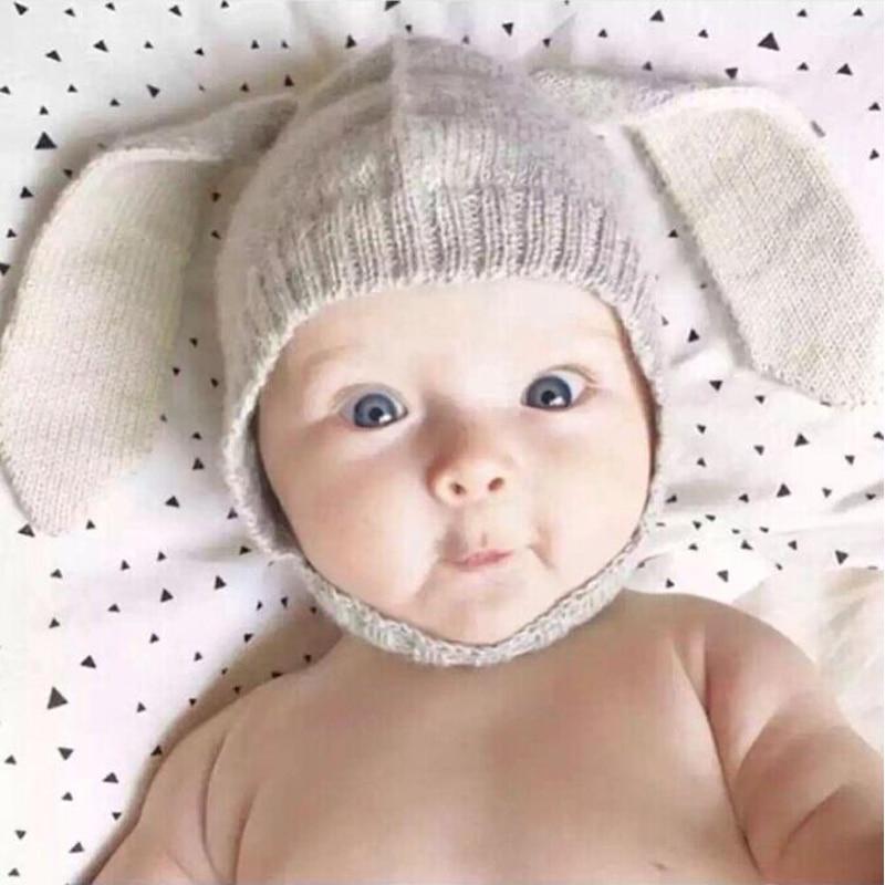 Baby Rabbit Ears Hat Infant Toddler Knitted Caps for Baby Bunny Beanie Hats Accessories