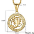 Luxury Gold Men and  Women Zodiac Medalon Necklace Symbol Cool Jewelry Gift