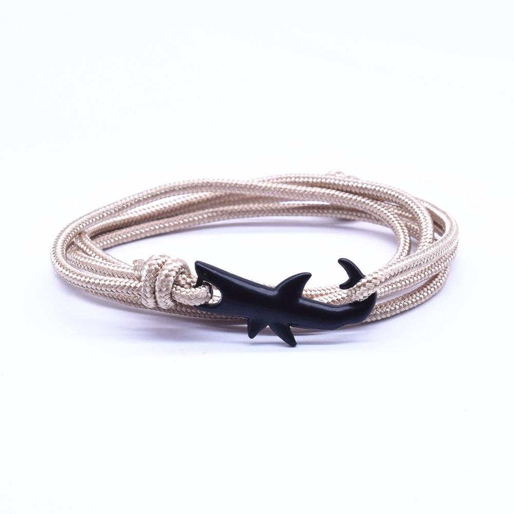 Nylon Rope Chain Luxury  Bracelets For Women And Men Ocean Shark Charm Bracelet Popular Jewelry Anchor Bracelet Style