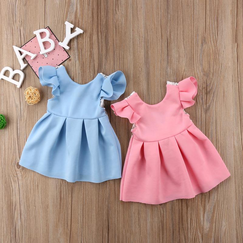 Luxury Modern Elegant Baby Girl Tops Bow Dresses Lace Ball Gown Tutu Party Dress Sundress Baby Girls Princess Clothing Style