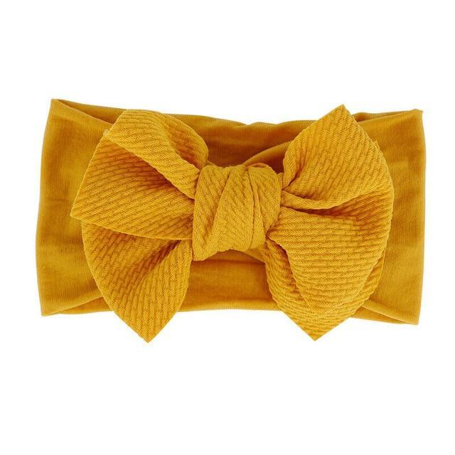 Baby Accessories Infant Baby Girl Cute Bow Headband Newborn Solid Headwear Headdress Nylon Elastic Hair Band Bow For Girls