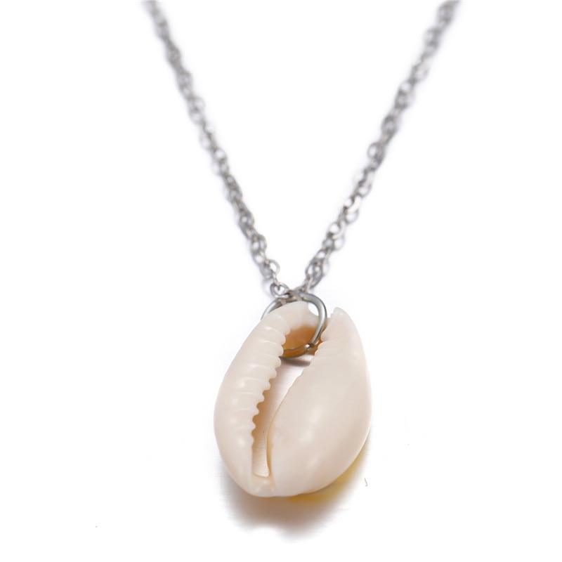 Handmade Luxury Modern Summer Beach Trend Style Bohemian Cowrie Conch Shell Pendant Necklace for Women