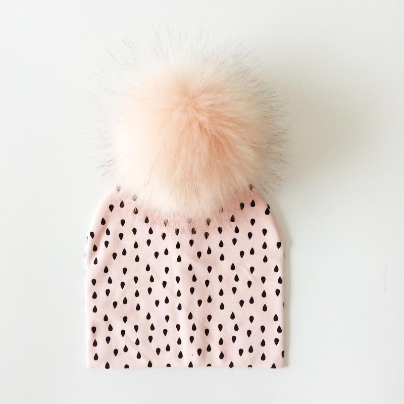 Luxury Modern Baby Hat Cotton Printing Hat With Pompon For Girls Autumn Winter Boys Caps Children Bonnet For Kids