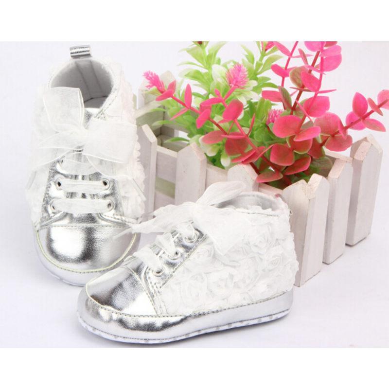 Baby Girl PU Leather Shoes Non-slip Lace Floral Embroidered Soft Shoes Toddler Kids Shoes