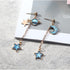 New Modern Fashion Blue Space Universe Elegant Moon Star Luxury Earrings For Women Perfect Gold Color Universe Planet Circle Asymmetry Trendy Long Earrings