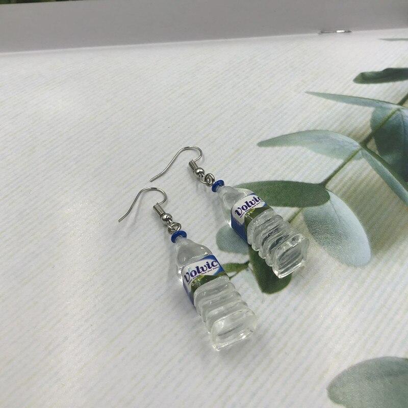 Fashion Creative Simulation of Mineral Water Bottles Earrings Cute Handmade Earrings Womens Jewelry