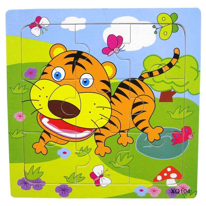 1 Pcs Animal Wooden Puzzles For Children In Wooden 3D Mosaic Puzzles Kids Educational Toys Design  For Baby Birthday Gifts