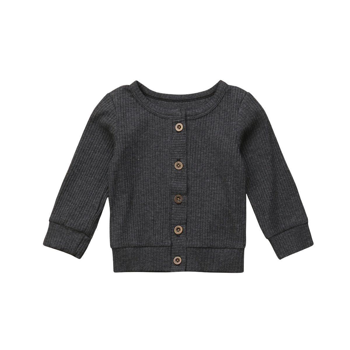 Newborn Infant Kids Baby Girls Clothes Button Knitted Sweater Cardigan Coat Tops For Girls In Classic Design