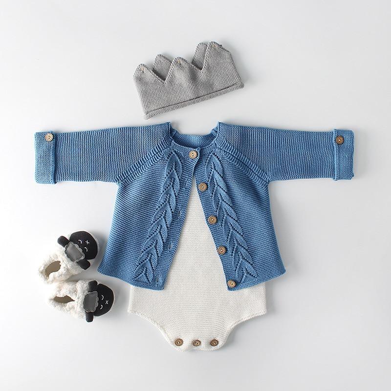 Modern Cotton Baby Girl Cardigan Clothes With knitted Outerwear & Coats for Infant Boys and Girls Romper Winter Jumpsuit