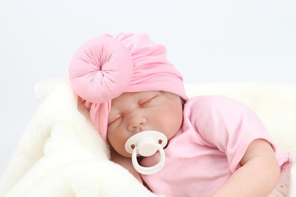 Newborn Toddler Baby Girl Turban Cotton Beanie Hat Warm Soft Cap Solid Knot Soft Wrap In Modern Style