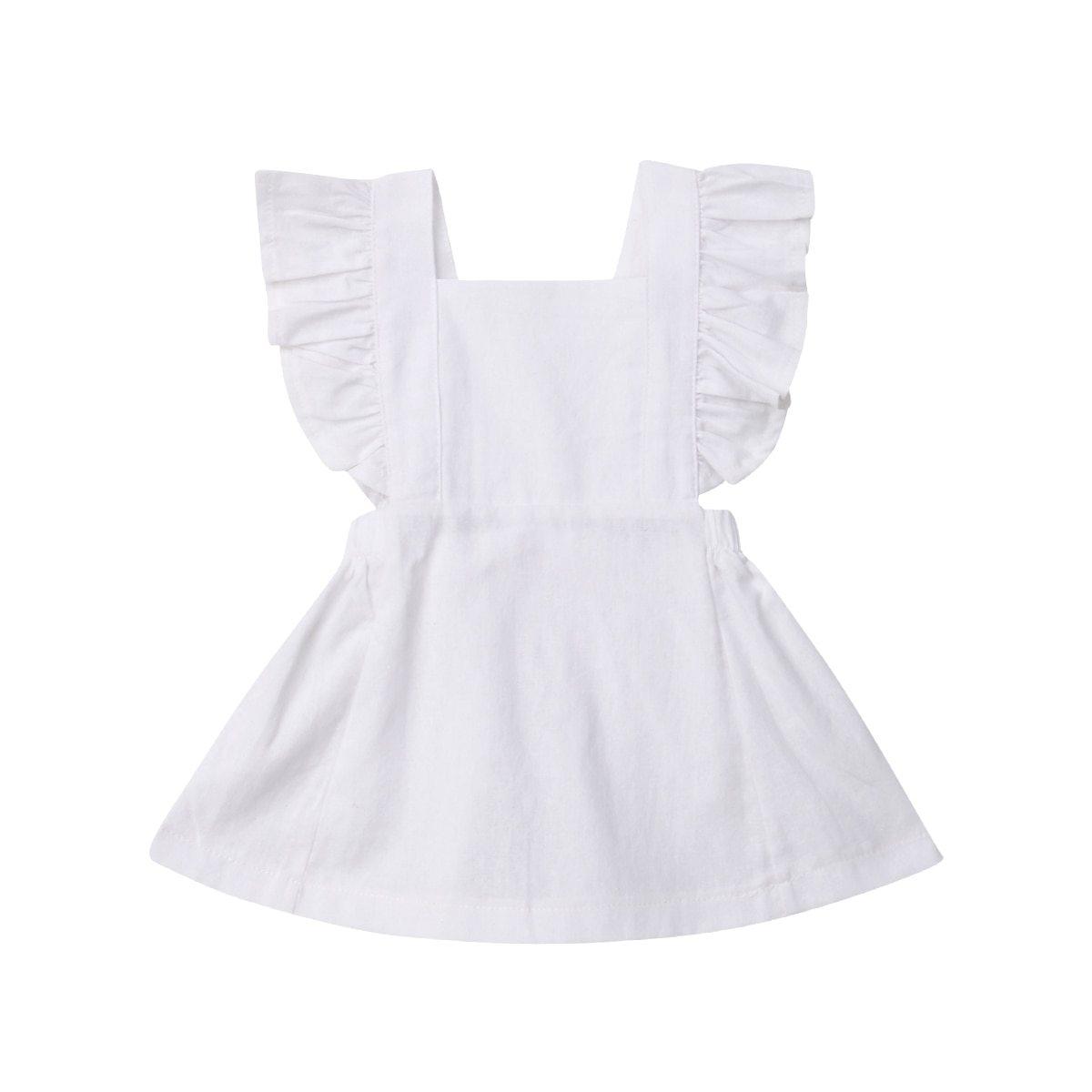 Modern Summer Casual Cute Infant Kids Baby Girl Summer Color Ruffle Princess Party Dress Clothes