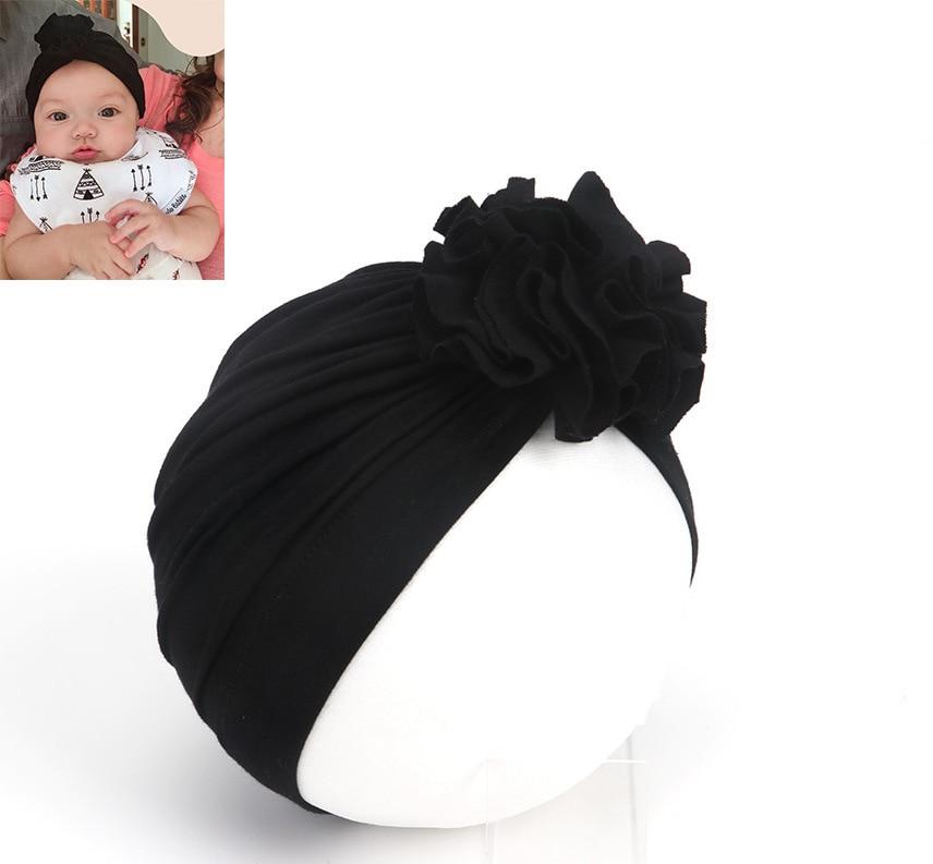 New Fashion Elegant Flower Baby Hat Newborn Elastic Baby Turban Hats for Girls In Modern Design