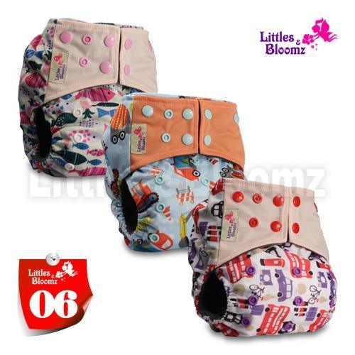 Modern Luxury Printed Washable Real Cloth Pocket Nappy,3 nappies/diapers Set For Girls and Boys Baby In Elegant Style