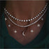 Luxury Modern Moon and Star Arabic Crystal Choker Multilayer Chain Necklaces For Women Luxury Jewelry Vintage Cool Style For Ladies