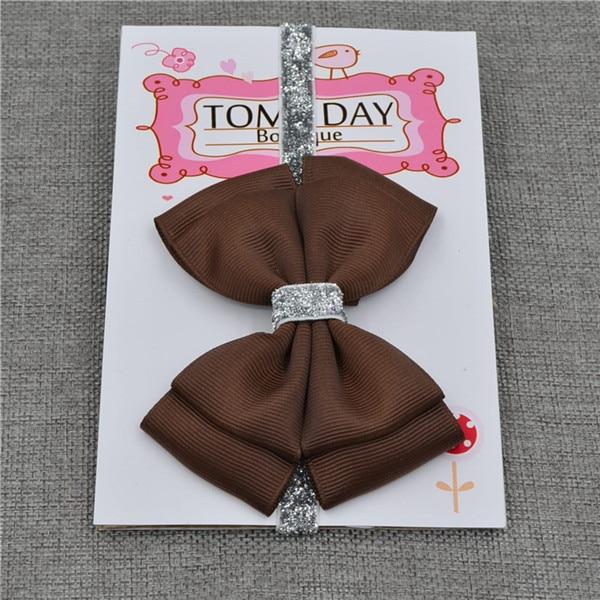 Luxury New Baby Hair Bow Flower Headband Silver Ribbon Hair Band Handmade Hair Accessories Bow for Children