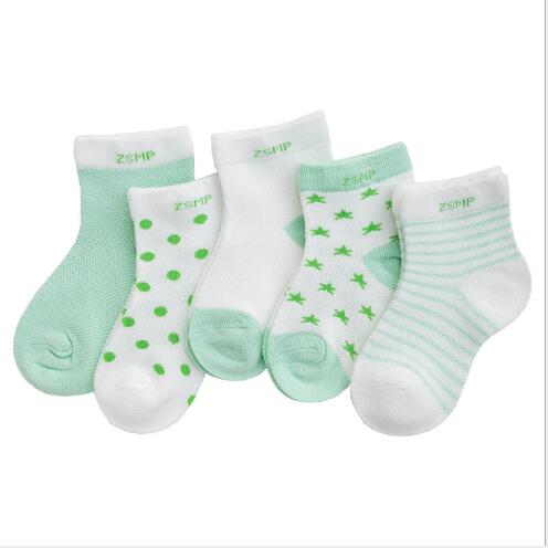 5 Pairs Pack  Children's Summer Mesh Socks Ultra-thin Breathable With Stars Moon Print For Boys And Girls