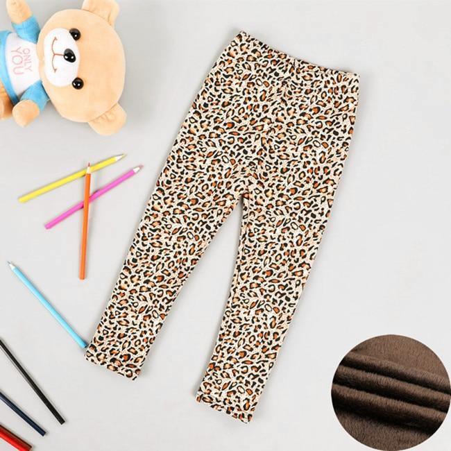 Baby Girls Leggings Thick Warm Dot Pants Kid Girl Leopard Plus Pants Children Vintage Flowers Trousers For Girls Kids