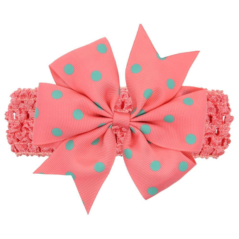 Modern Luxury Children Dot Bow Wide Hair Head Band Headband Headwear For Girls Baby