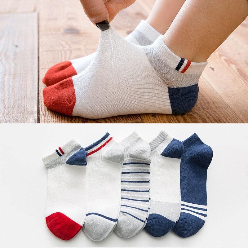 5 Pairs Kids Socks  Striped Sock for Children Fashion Sports Elastic Socks Spring Autumn Summer Breathable Soft Socks For Kids