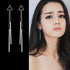 New Korean Geometric Triangle Modern Long Tassel Bar Drop Luxury Earrings For Women Elegant Minimalism Personality Ear Line Dangle