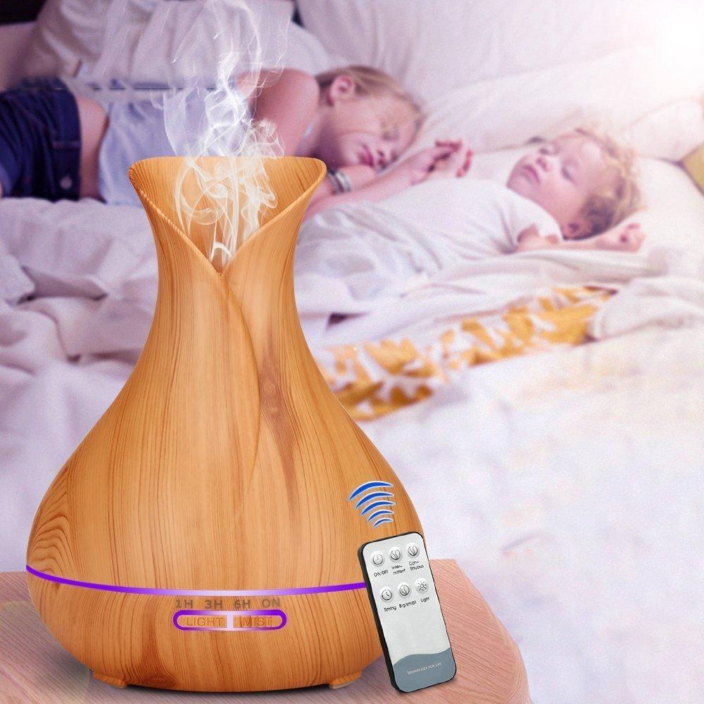 500ML Essential Oil Diffuser Waterless Auto Off,Seven Color Ultrasonic Aromatherapy Humidifier with Adjustable Mist Model,Diffuser for Bedroom Bathroom Home Office spa Yoga