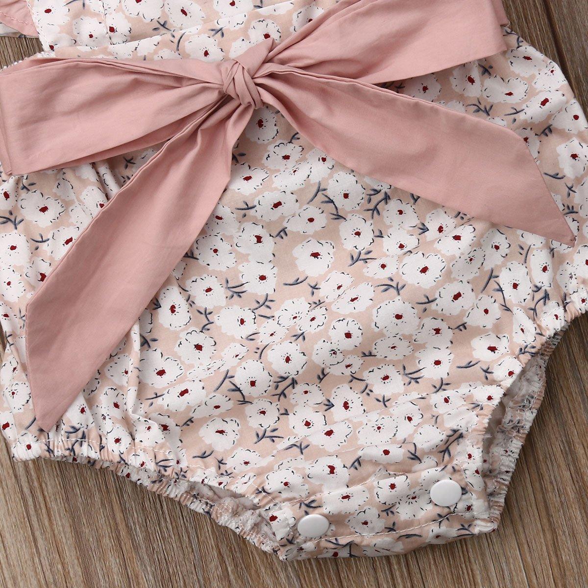 Luxury Modern Toddler Baby Girls Ruffles Romper Infant Newborn Baby Bow Jumpsuit Summer Flower Baby Girls Clothes Baby Costumes