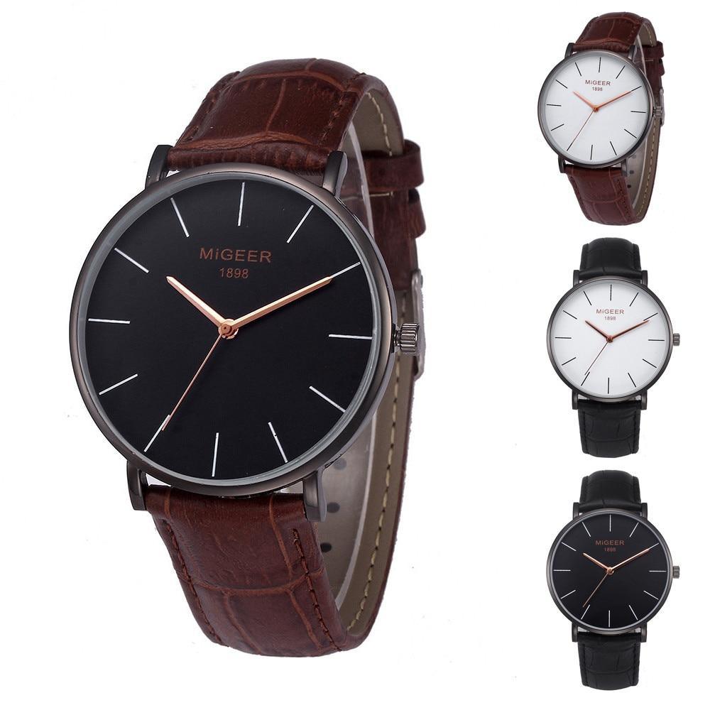 Stylish And Simple Temperament Men CLassic Luxury Watch Relogio Masculino With Leather Watch