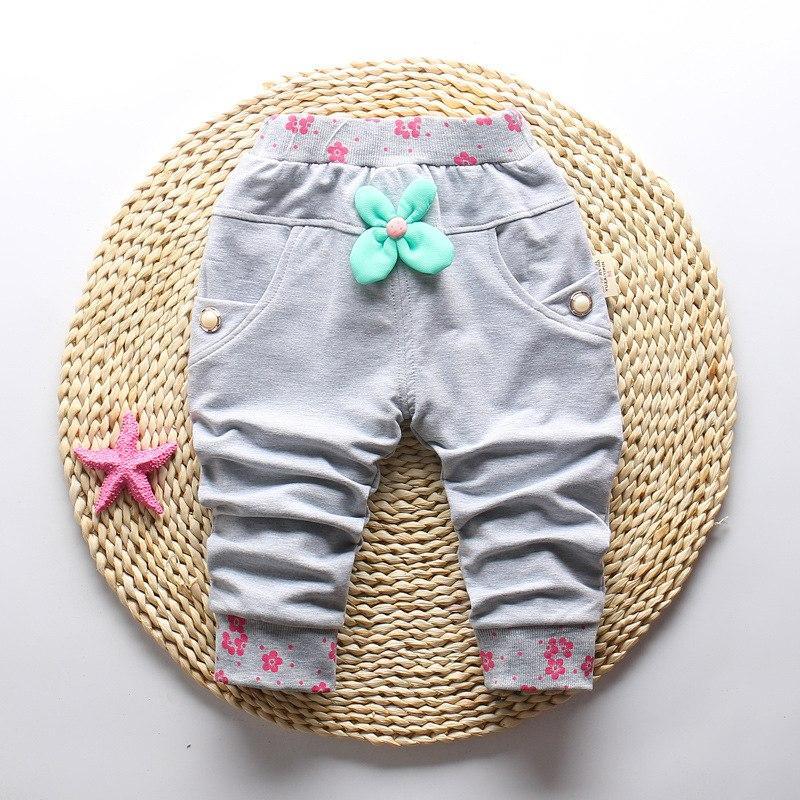 New Spring 100% cotton High-quality Cute Butterfly Embroidery Pattern Baby Girls Pants For 0-3 year Baby Girl