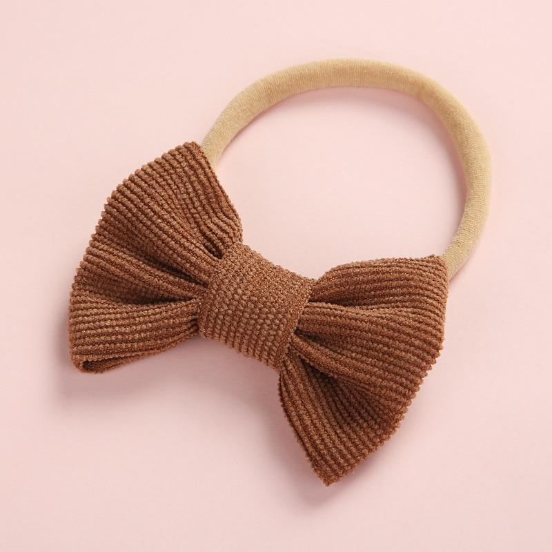 Baby Headband Bow Headbands For Girl Corduroy Head Band Thin Nylon Hairband Newborn Kids Hair Accessories Bow For Kids