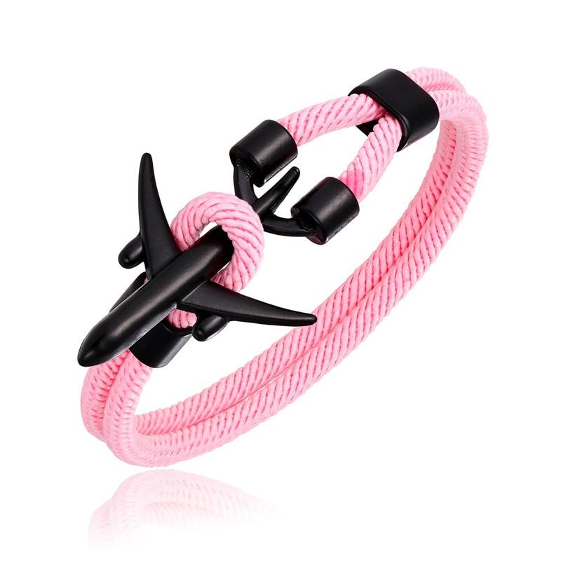 Airport Fashion Men Women Airplane Anchor Bracelets Charm Rope Chain Paracord Aviation Life Jewelry Design