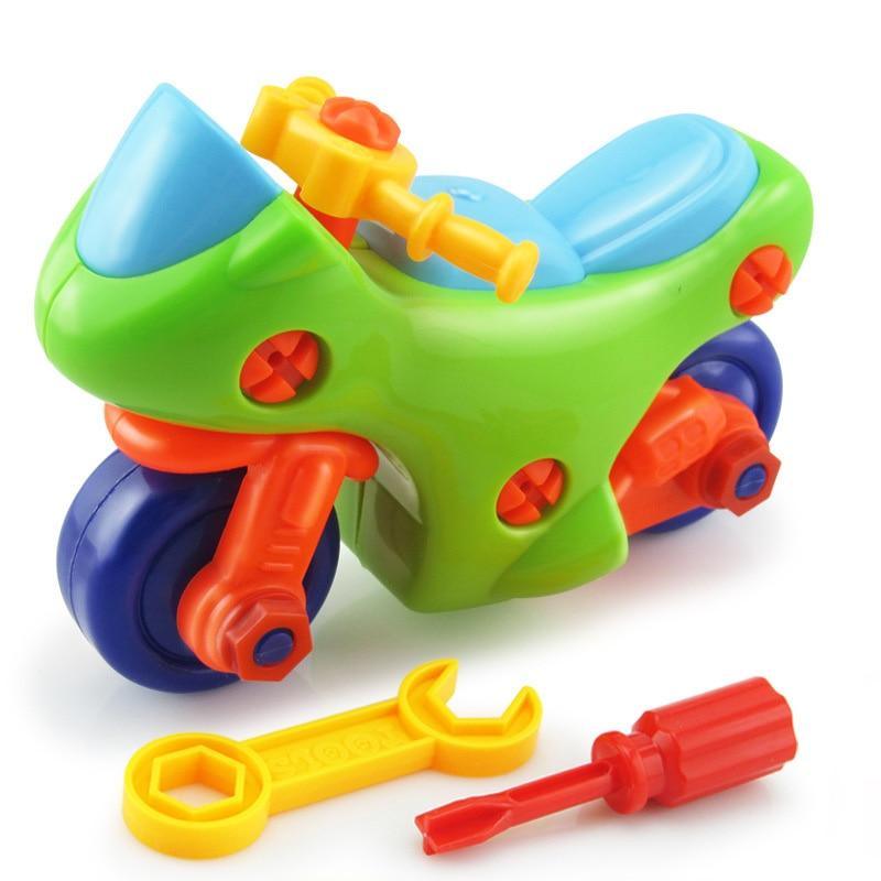 Early Learning Education Screw Nut Group Installed Plastic 3d Puzzle Disassembly Motorcycle Kids Toys for Children Jigsaw