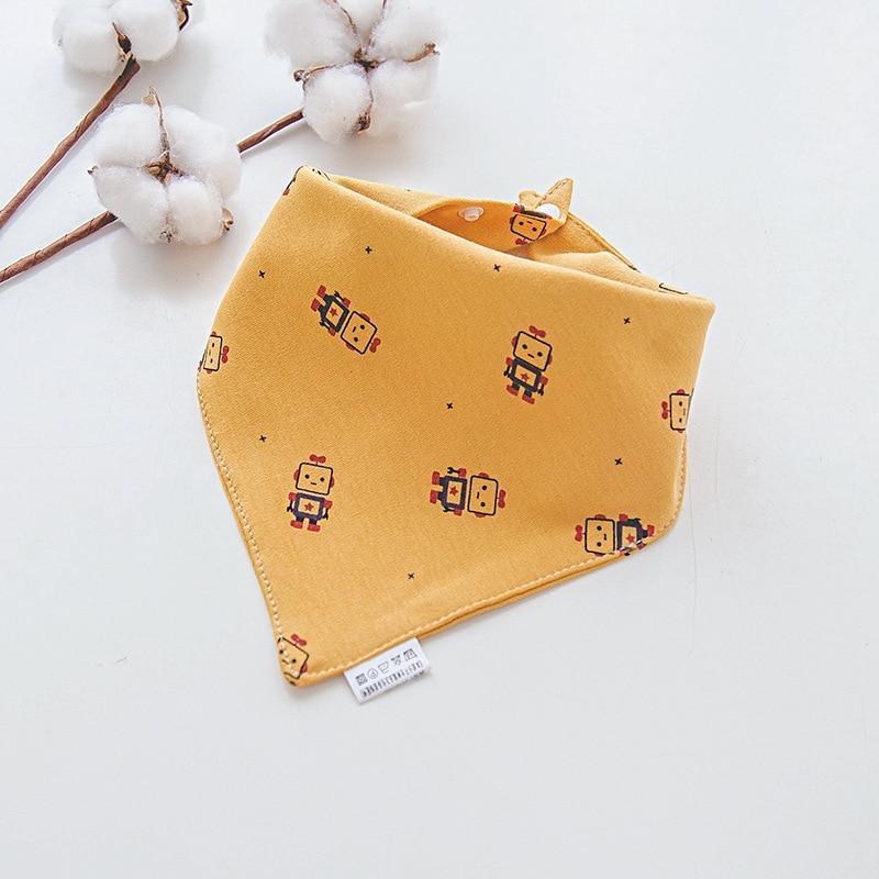 Cotton Cartoon Bandana Feeding Saliva Towel Waterproof Bibs For Baby Burp Accessory Adjustable Button Durable Baby Towels