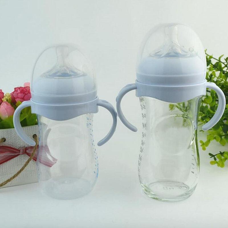 White Bottle Grip Handle For Natural Wide Mouth Baby Feeding Glass Bottles Babies Accessories