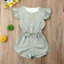 Baby Toddlers Baby Girl Button Sleeveless Ruffle Playsuit Jumpsuit Outfits For Girls