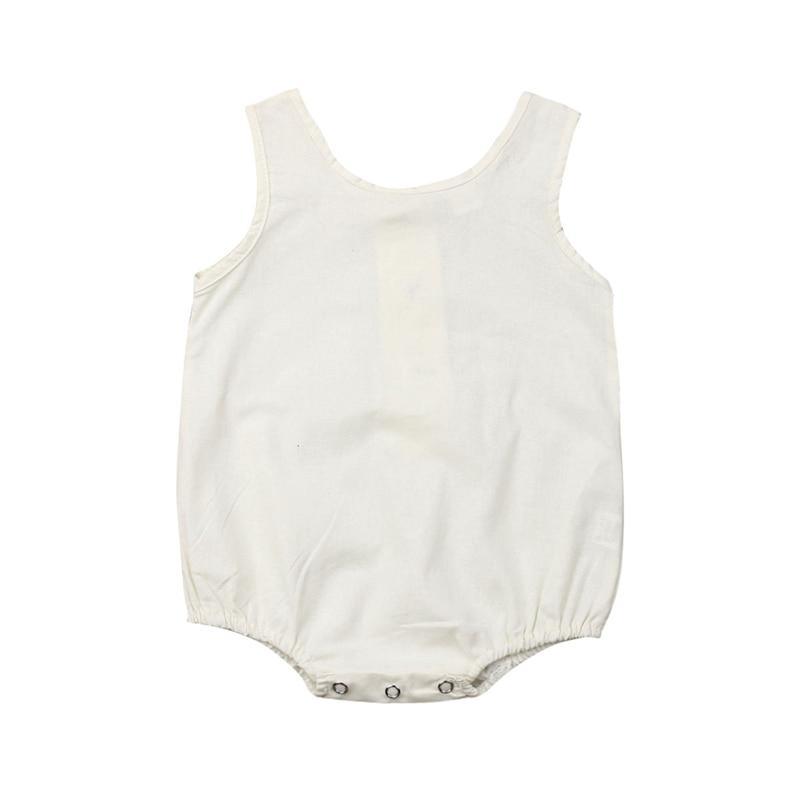 Newborn Baby Girl Boy Clothes Cotton Linen Sleeveless Button Bodysuit Outfits Set Jumpsuit Romper