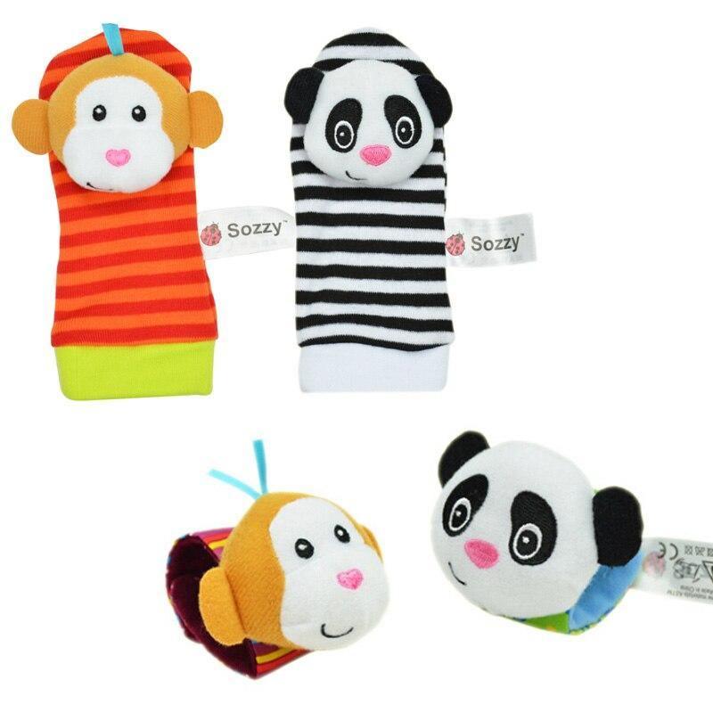 Modern Baby Toy Socks Plush Garden Bug Wrist Rattle Styles Educational Toys Cute Bright Color For Kids