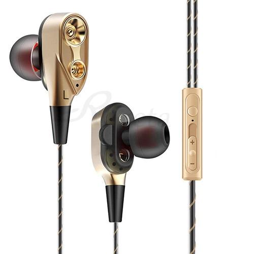 STEVVEX Dual Drive Stereo Wired earphone In-Ear Sport Headset With Mic mini Earbuds Earphones For Android and IOS Users