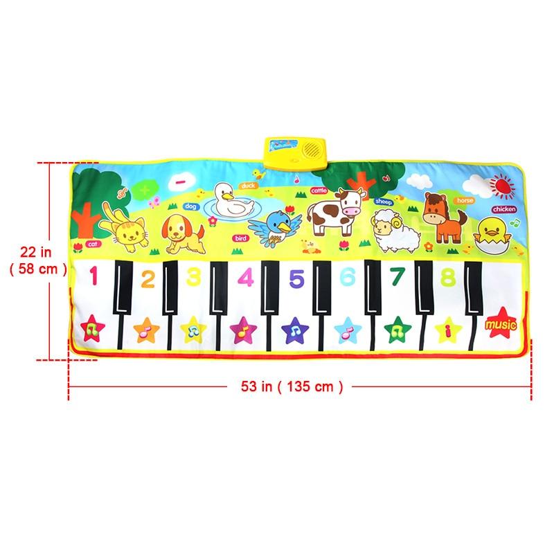 Big Musical Mat Carpet Touch Play Piano with 8 Animals Sound Music Instrument Baby Play Mat Rug Educational Toys For Kids