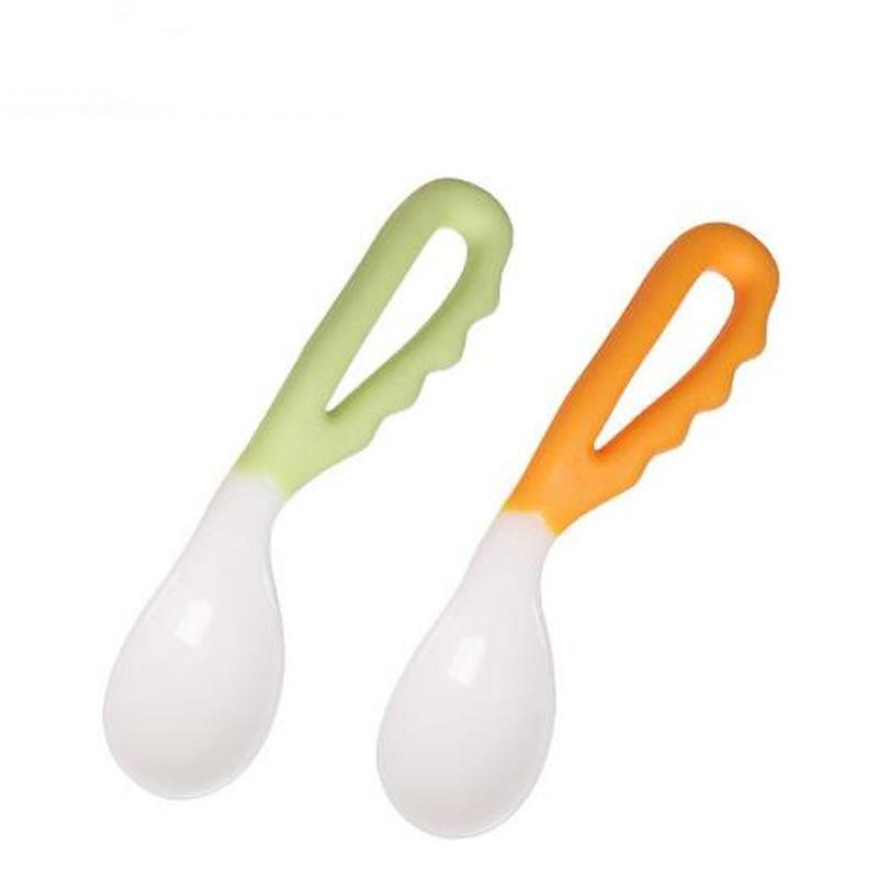 Baby Food Supplement Feeding Spoon Children's Products Curved Handle Easy To Grasp Children Tableware Baby Diet Training Spoon for eating