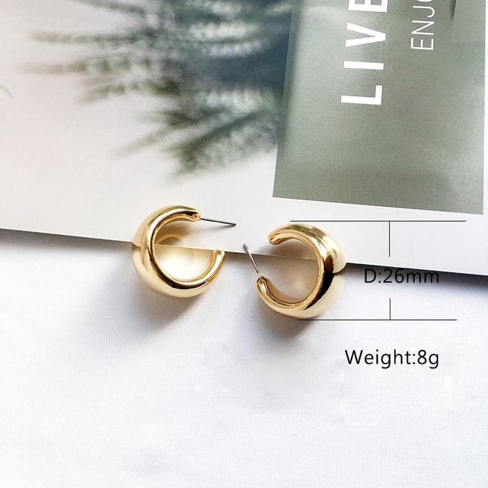 Street Style Hoop Chunky Gold Small Big Hoop Earrings For Women In Punk Metal Gold Circle Earrings Style In New Luxury Trend