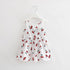 Luxury Modern Summer Girl Dress Children Kids Cherry Dress V-Back Dress Baby Cotton Kids Vest halter dress For Girls