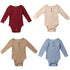 Newborn Infant Baby Girl Boy Ribbed Bodysuit  Ruffle  Long Sleeve One-Pieces Solid Jumpsuit Outfits For Girls