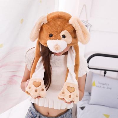 Modern Elegant Winter Interesting Girls Animals Ear Moving Jumping Hats Children and Adults Women Warm Rabbit Winter Caps In Modern Design