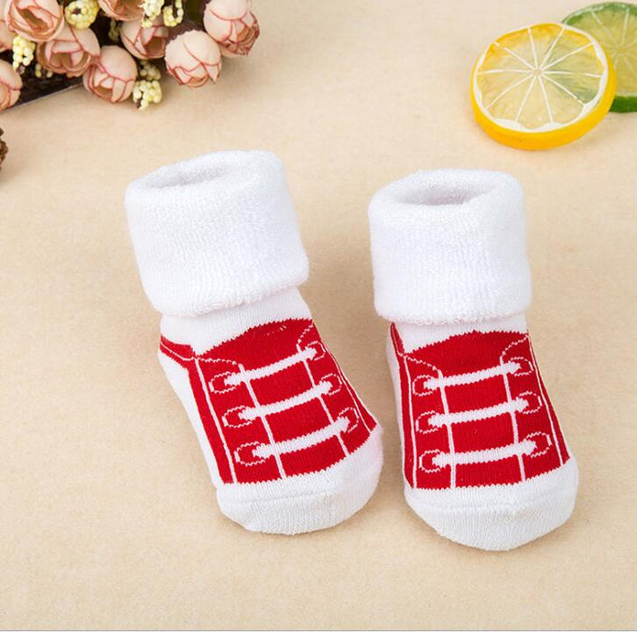 1 Pair Newborn Cotton Striped Warm Slippers Socks For Baby Girls And Boys Very Comfortable And Soft Material