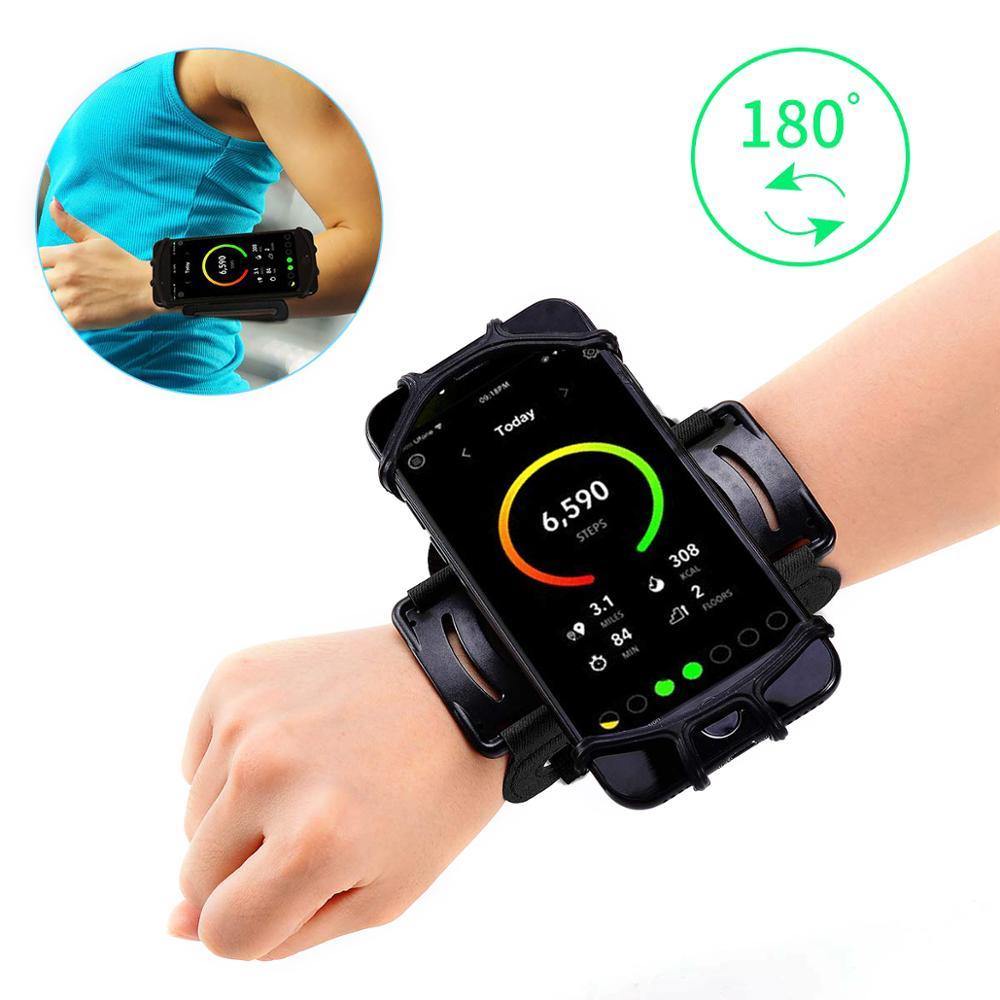 Black Universal Wristband Phone 4"-6.5" inch Sports Armband For Cycling Gym Workout Arm Band Mobile Phones Holder