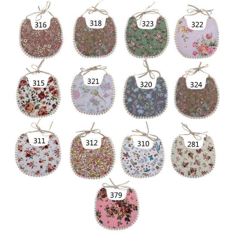 Modern Handamde Saliva Towel Floral Vintage Newborn Double Side Bibs Boys Girls Props Bandana Countryside Bib For Kids