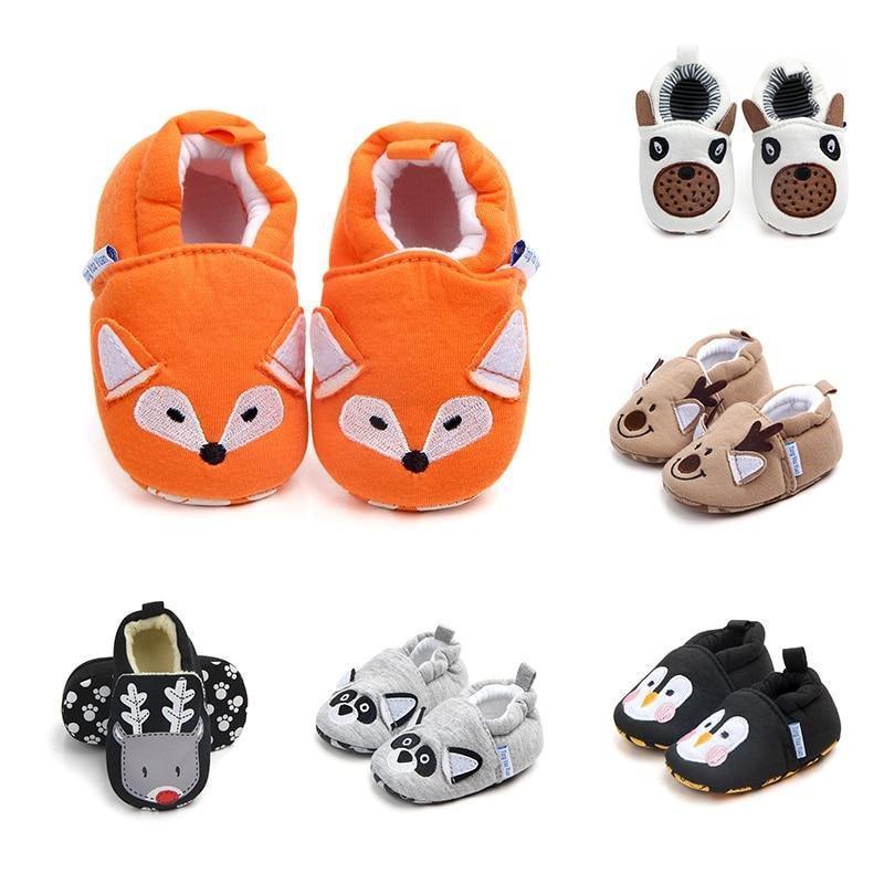 Newborn Baby First Walker Girls Boy Shoes Cartoon Animals Cotton Shoe Toddler Soft Sole Anti-slip Infant Shoes