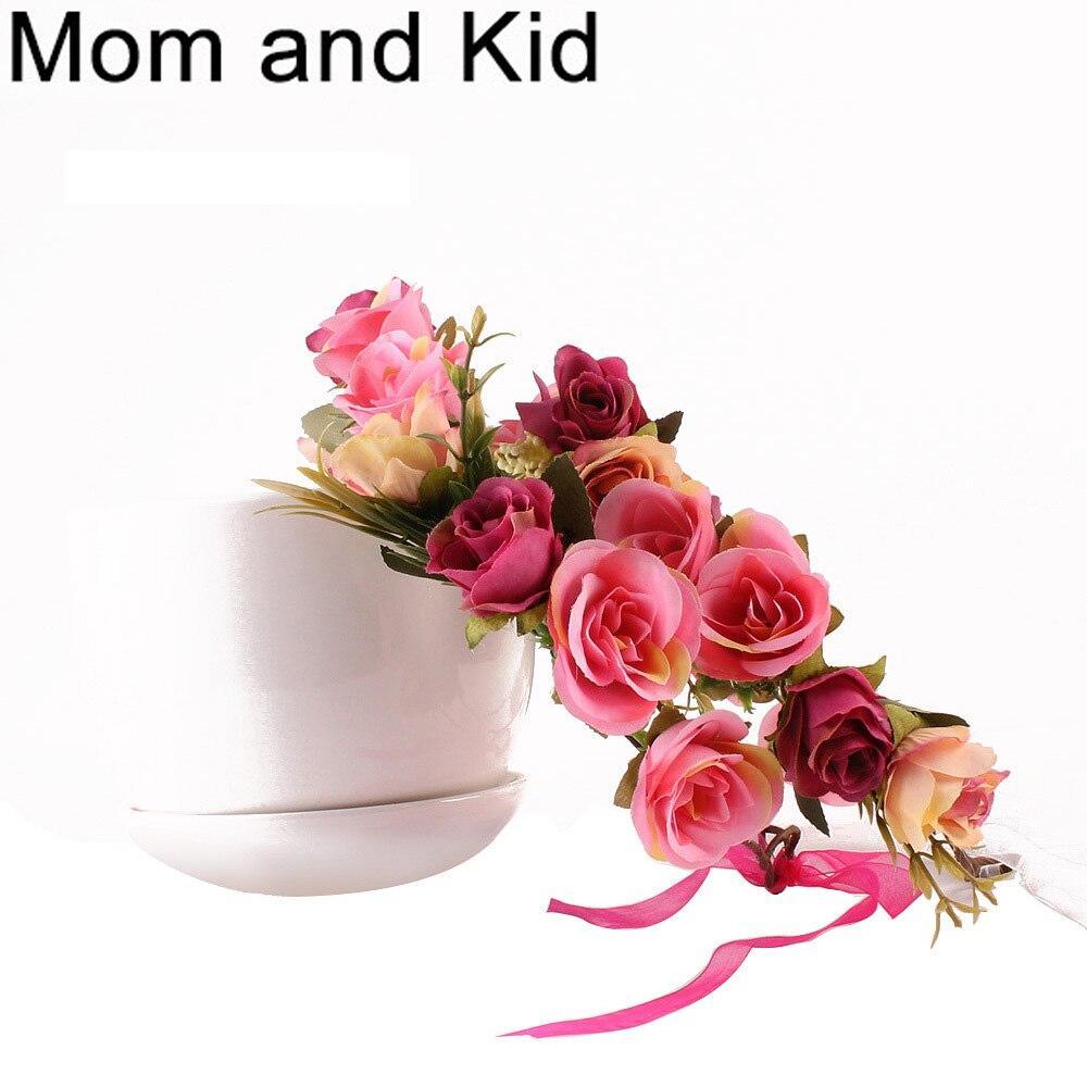 Luxury Modern Matching Flower Headband Lovely Newborn Headband Flower Crown Wreath for Mother and Kids